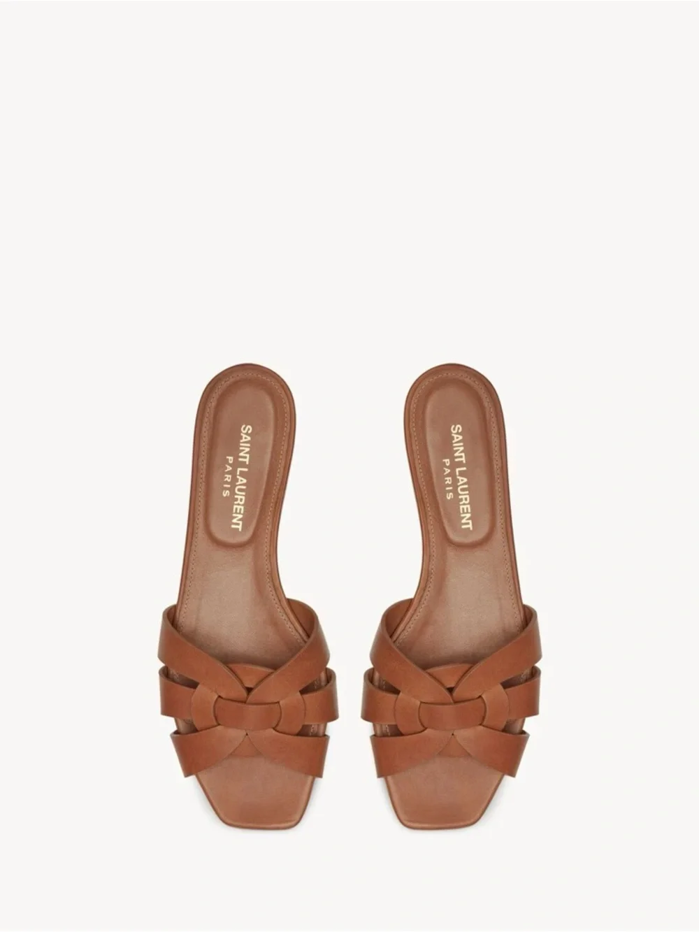 SAINT LAURENT TRIBUTE MULES IN SMOOTH LEATHER Color Amber - Picture 1 of 8